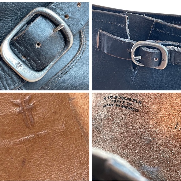 Frye Veronica Flex Short Leather Boots in Black Distressed Size 9.5 - Picture 14 of 17